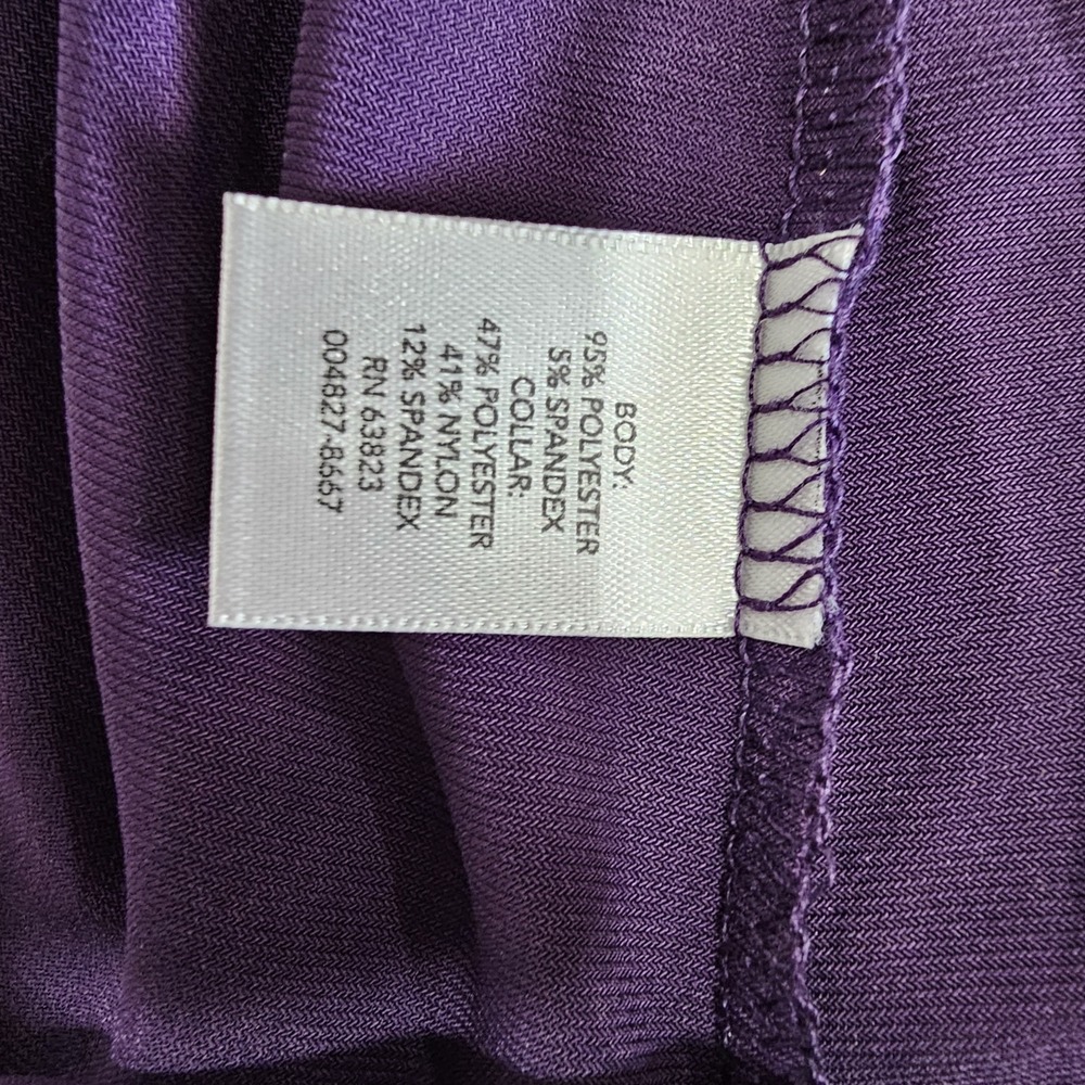 Christopher & Banks Purple Open Front Cardigan L NWT Burnout Velvet Trim Long Sl - Picture 9 of 14